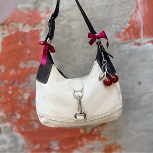 Coach White and Black Shoulder Bag